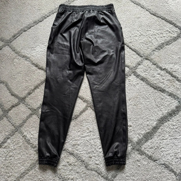SPANX Faux Leather Jogger black brown high rise pull on large - Picture 9 of 13